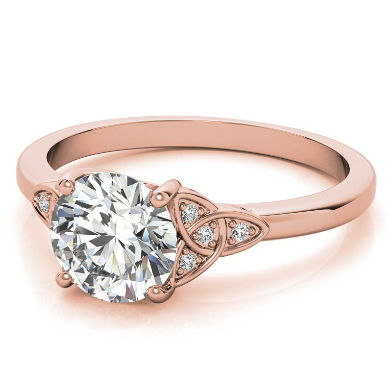 Round Celtic Knot Moissanite Engagement Ring