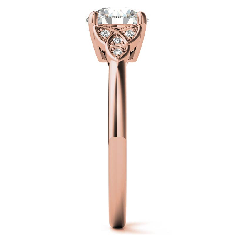 Round Celtic Knot Moissanite Engagement Ring