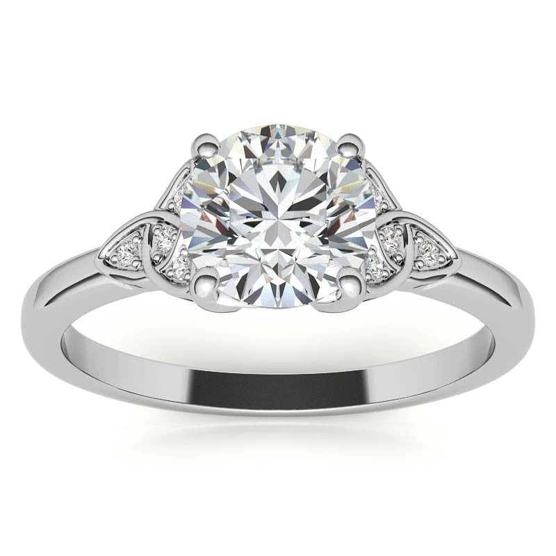 Round Celtic Knot Moissanite Engagement Ring