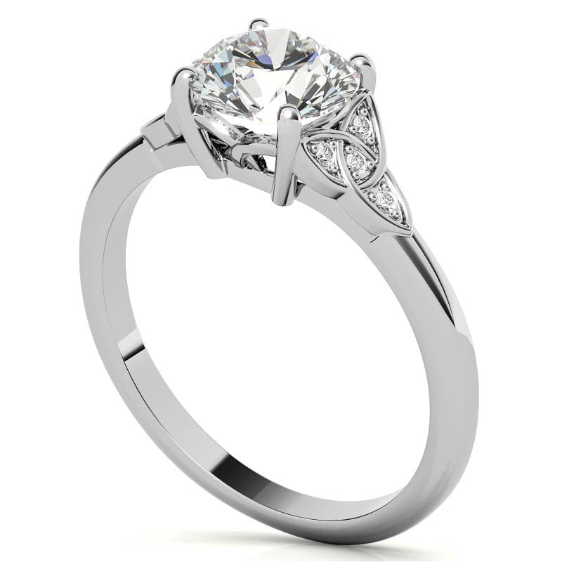 Round Celtic Knot Moissanite Engagement Ring