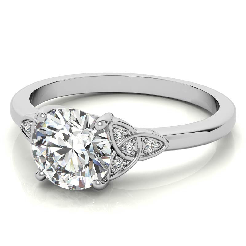 Round Celtic Knot Moissanite Engagement Ring
