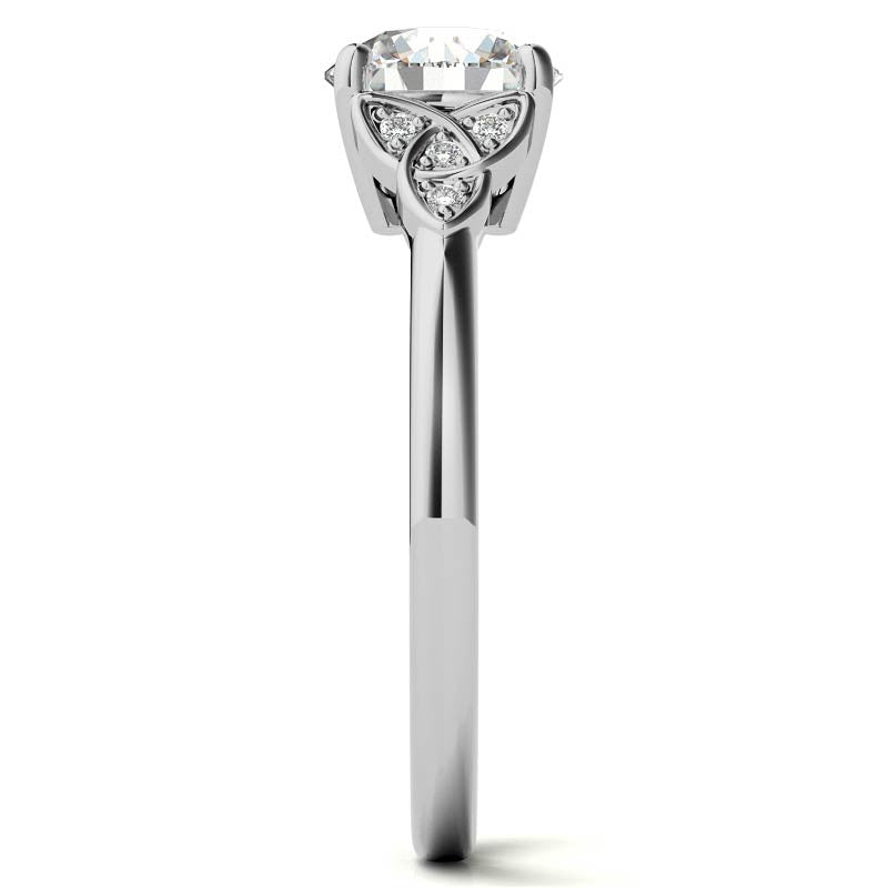 Round Celtic Knot Moissanite Engagement Ring