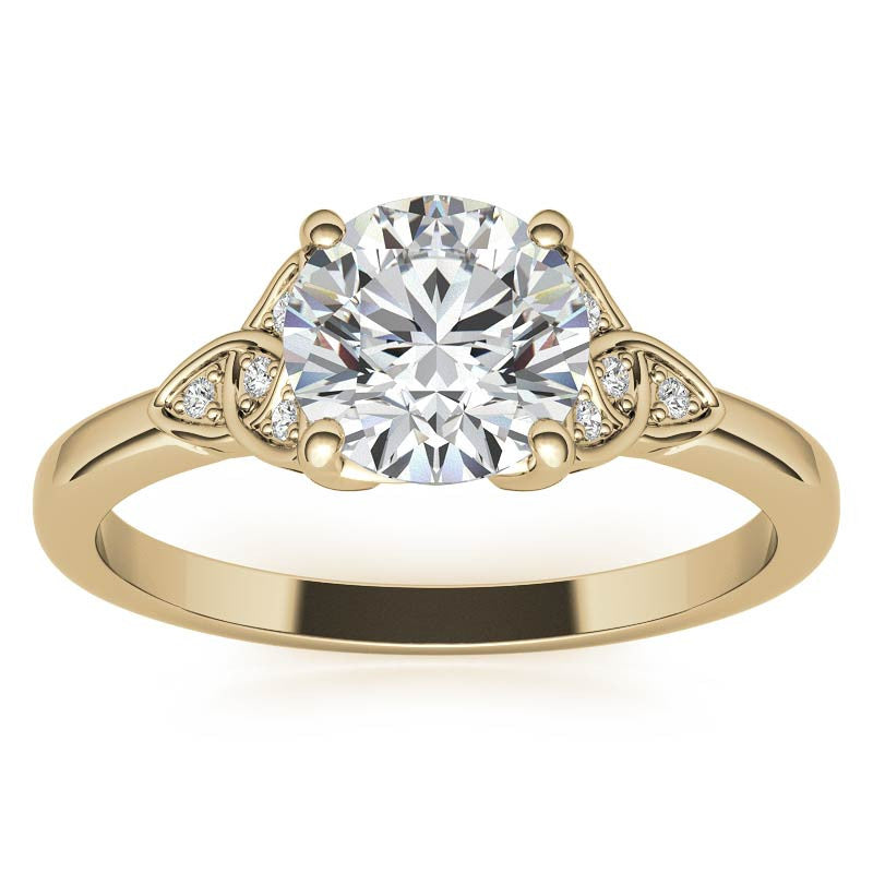 Round Celtic Knot Moissanite Engagement Ring