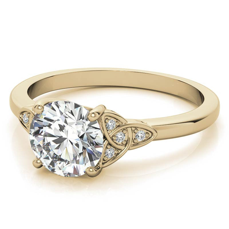 Round Celtic Knot Moissanite Engagement Ring