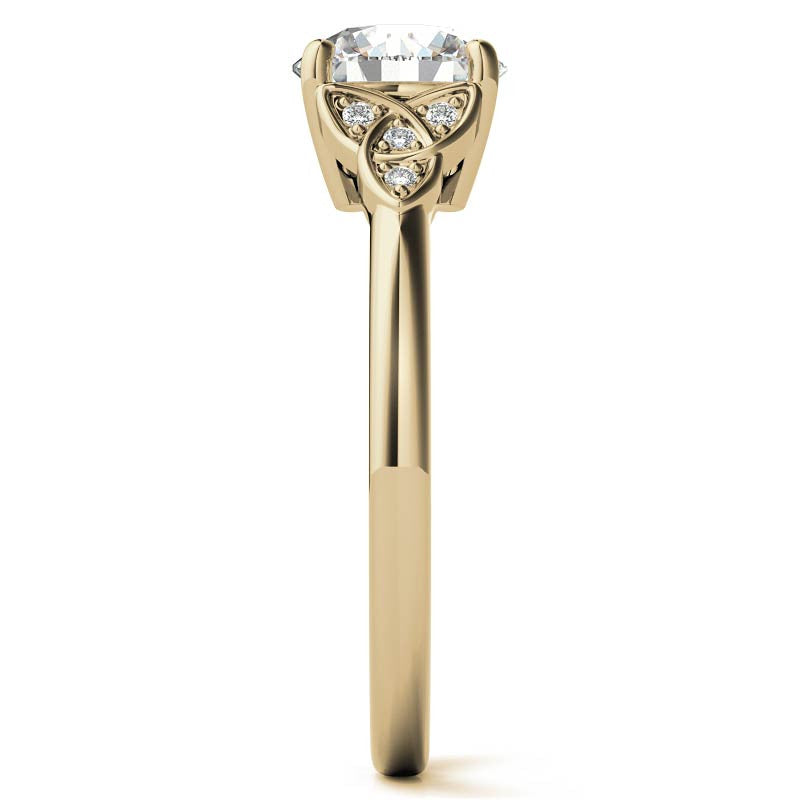 Round Celtic Knot Moissanite Engagement Ring