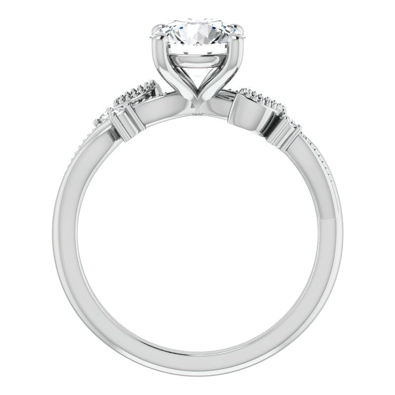 Round Floral Inspired Infinity Moissanite Engagement Ring with Milgrain
