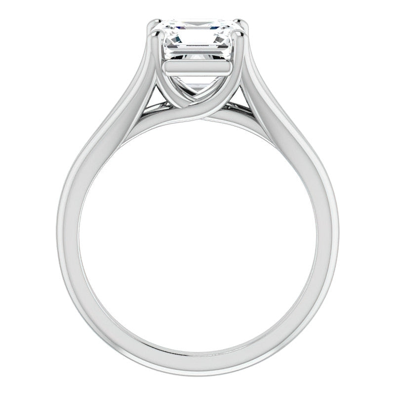 Split Shank Cathedral Asscher Moissanite Solitaire Ring
