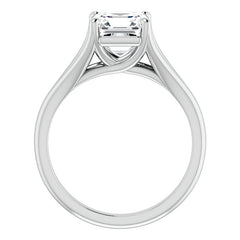 Split Shank Cathedral Asscher Moissanite Solitaire Ring