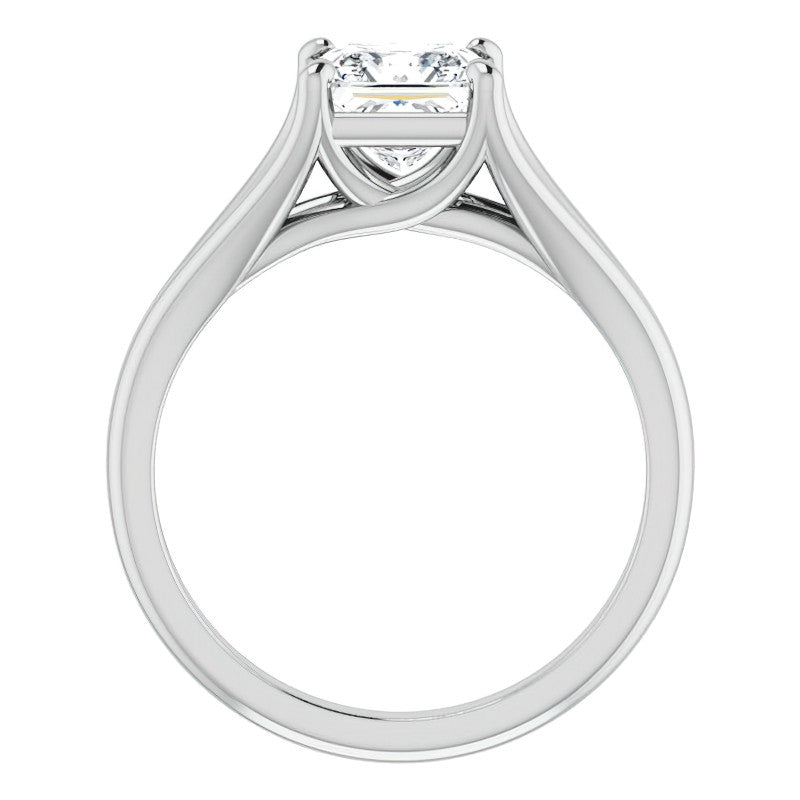 Split Shank Cathedral Princess cut Moissanite Solitaire Ring
