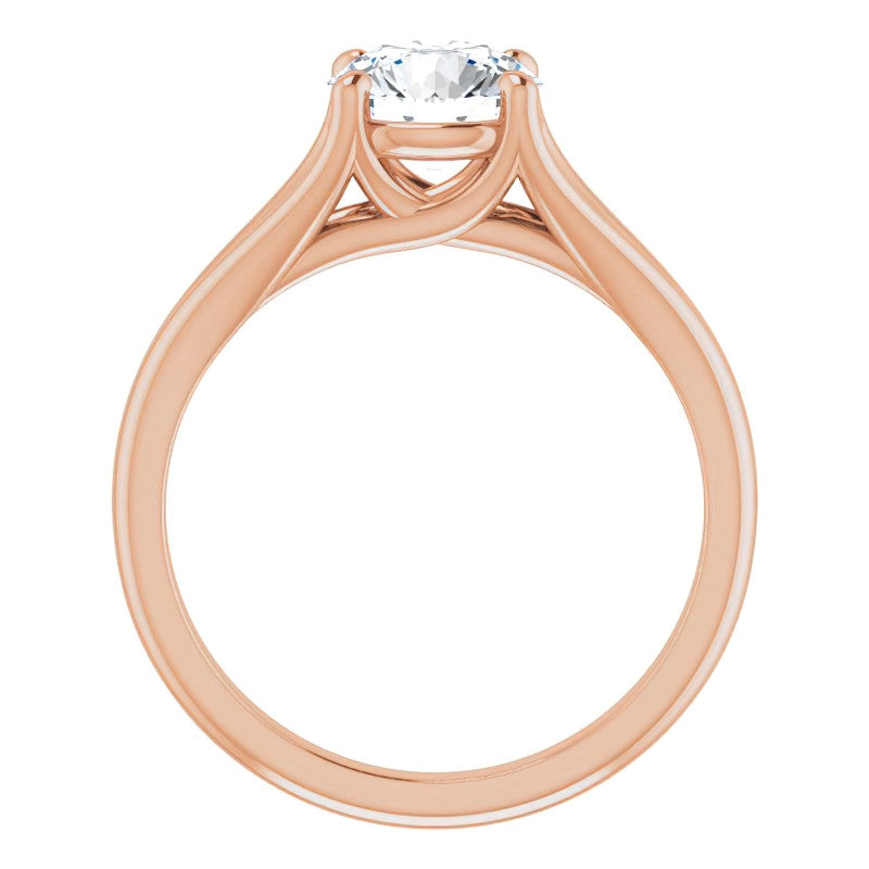 Split Shank Cathedral Round Brilliant Moissanite Solitaire Ring