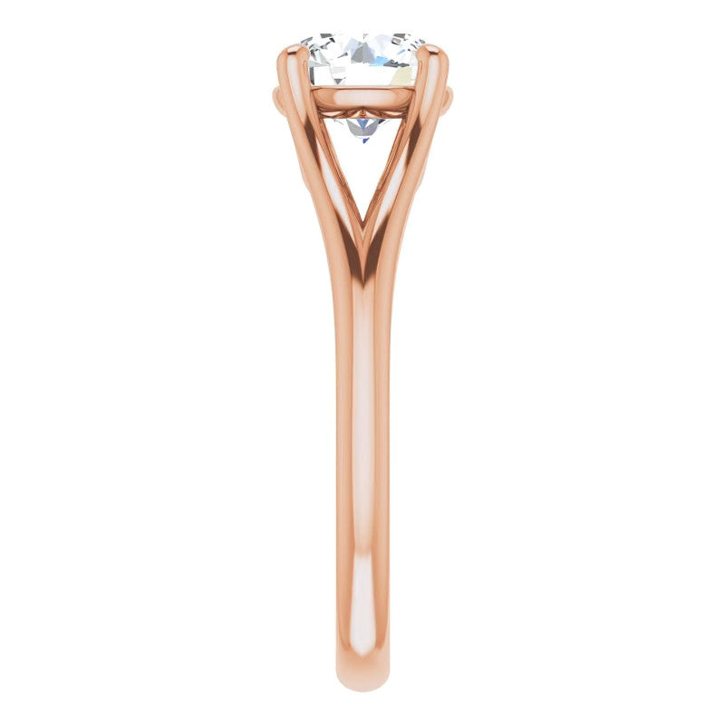 Split Shank Cathedral Round Brilliant Moissanite Solitaire Ring