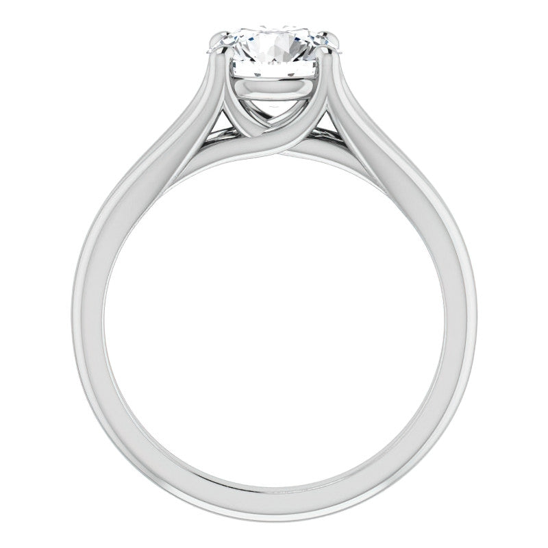 Split Shank Cathedral Round Brilliant Moissanite Solitaire Ring