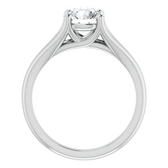 Split Shank Cathedral Round Brilliant Moissanite Solitaire Ring