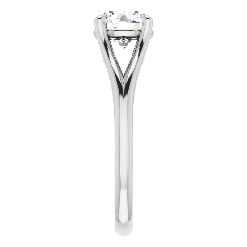 Split Shank Cathedral Round Brilliant Moissanite Solitaire Ring