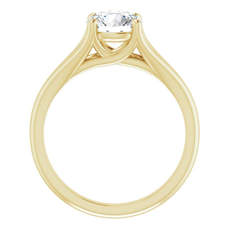 Split Shank Cathedral Round Brilliant Moissanite Solitaire Ring