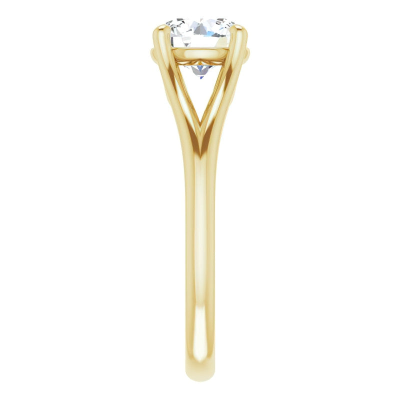 Split Shank Cathedral Round Brilliant Moissanite Solitaire Ring