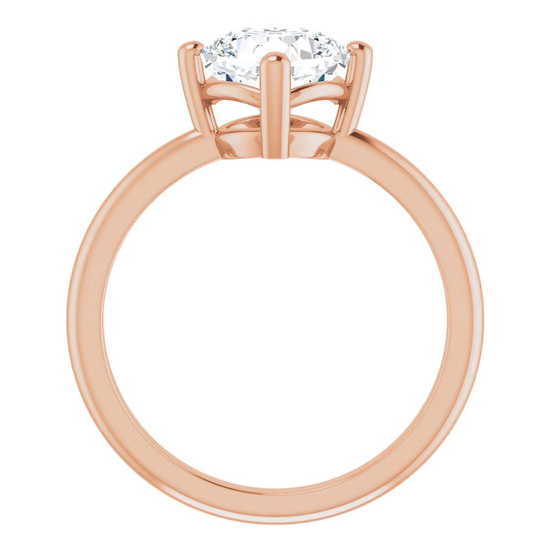 2mm Kite-Set Cushion Moissanite Solitaire Ring