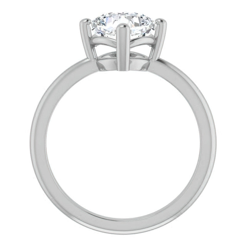 2mm Kite-Set Cushion Moissanite Solitaire Ring
