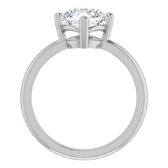 2mm Kite-Set Cushion Moissanite Solitaire Ring