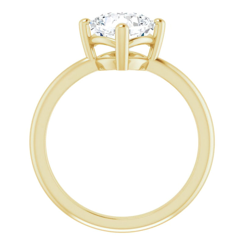 2mm Kite-Set Cushion Moissanite Solitaire Ring