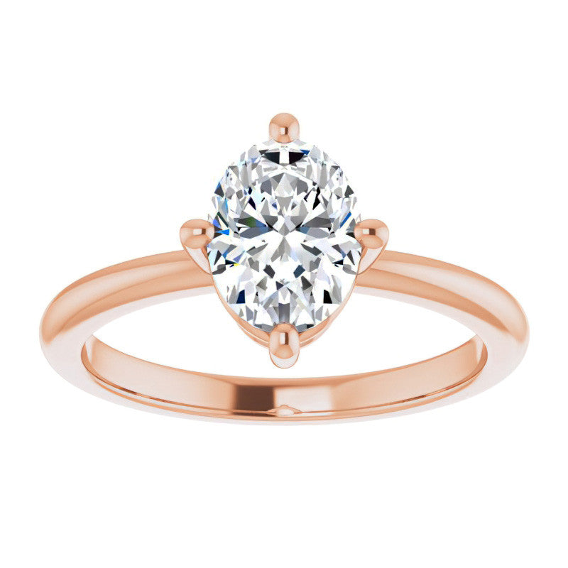 2mm Kite-Set Oval Moissanite Solitaire Ring