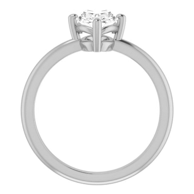 2mm Kite-Set Oval Moissanite Solitaire Ring