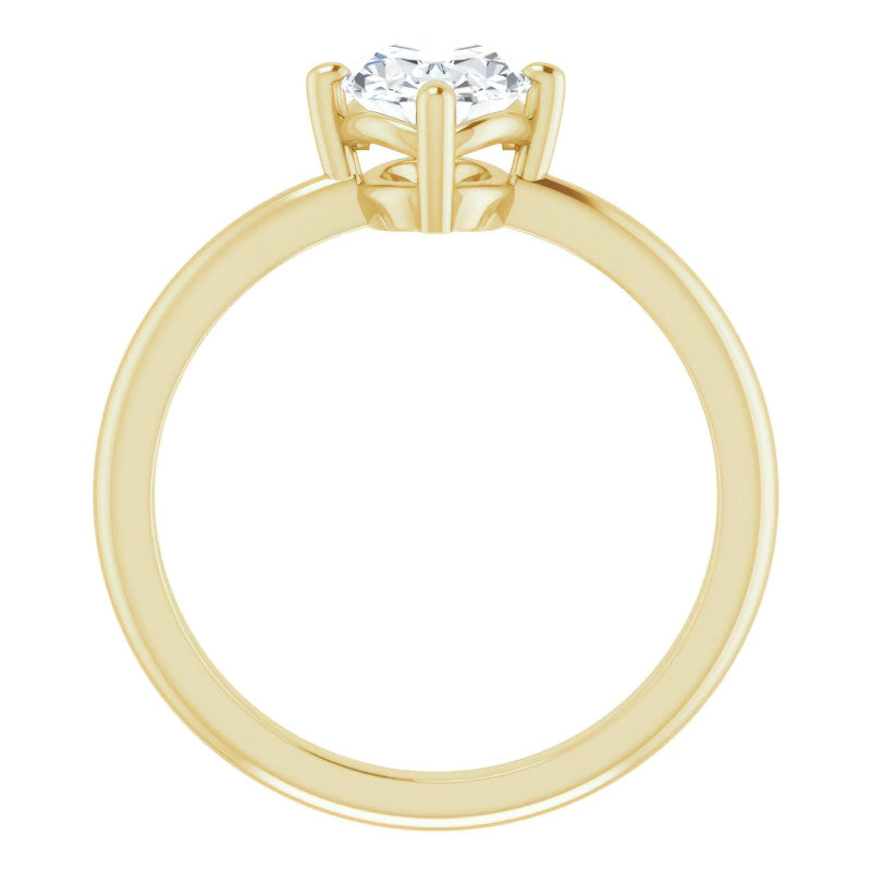 2mm Kite-Set Oval Moissanite Solitaire Ring