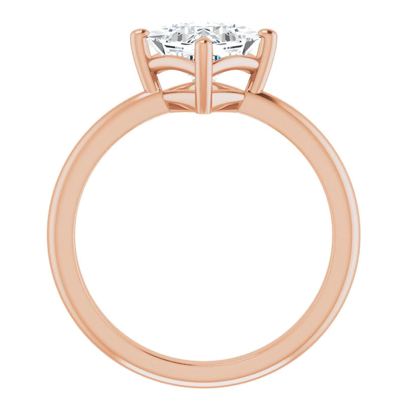 2mm Kite-Set Princess cut Moissanite Solitaire Ring