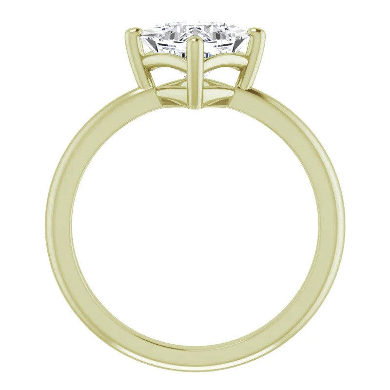 2mm Kite-Set Princess cut Moissanite Solitaire Ring