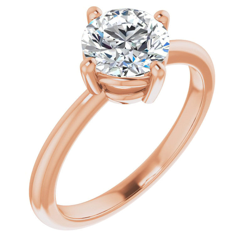 2mm Kite-Set Round Brilliant Moissanite Solitaire Ring
