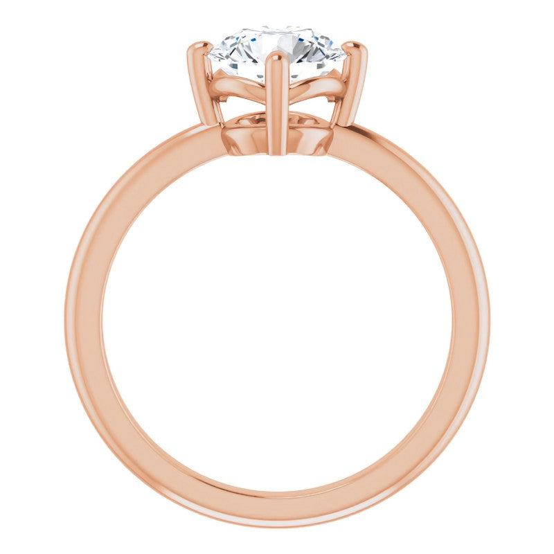2mm Kite-Set Round Brilliant Moissanite Solitaire Ring