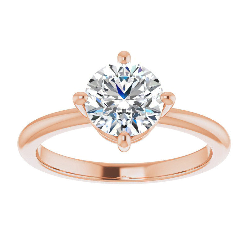 2mm Kite-Set Round Brilliant Moissanite Solitaire Ring