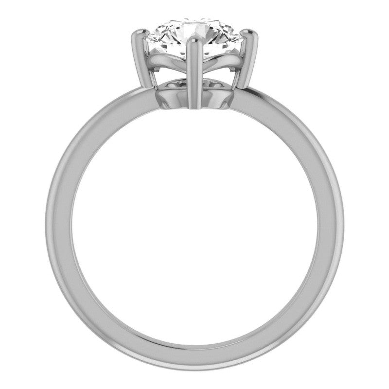 2mm Kite-Set Round Brilliant Moissanite Solitaire Ring