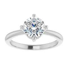 2mm Kite-Set Round Brilliant Moissanite Solitaire Ring
