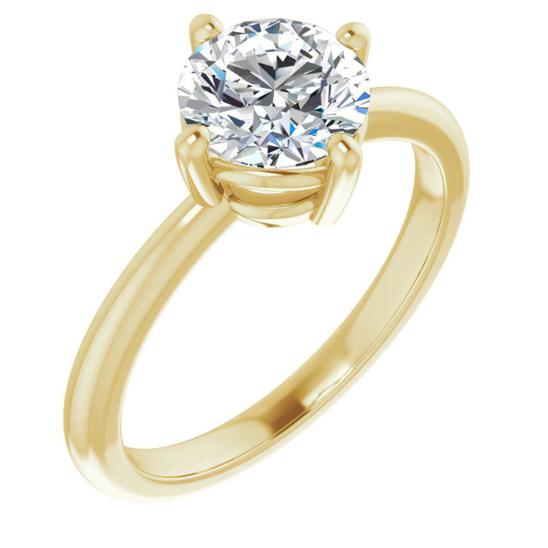 2mm Kite-Set Round Brilliant Moissanite Solitaire Ring