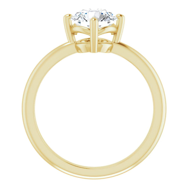 2mm Kite-Set Round Brilliant Moissanite Solitaire Ring