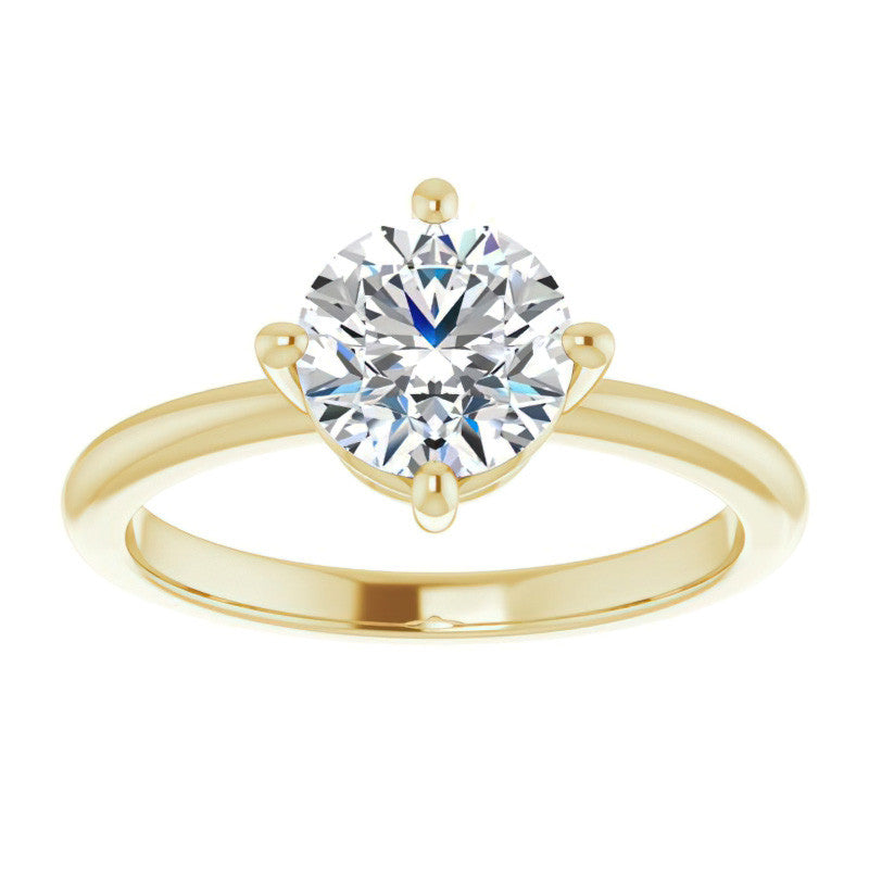 2mm Kite-Set Round Brilliant Moissanite Solitaire Ring