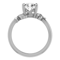 Cushion Floral Detail Moissanite Engagement Ring