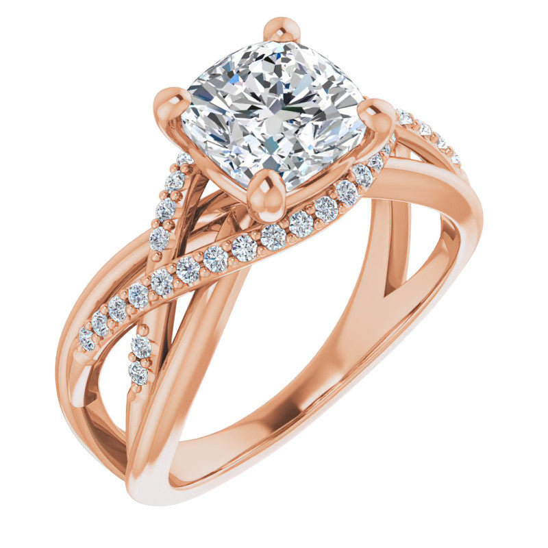 Multi-Band Cushion Moissanite Infinity Engagement Ring