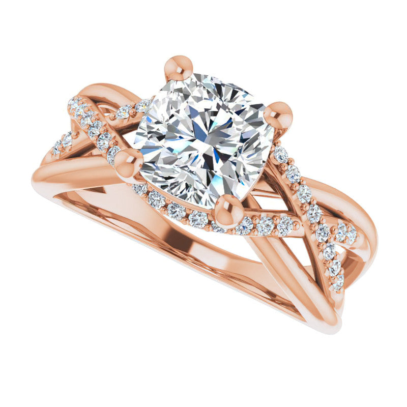 Multi-Band Cushion Moissanite Infinity Engagement Ring