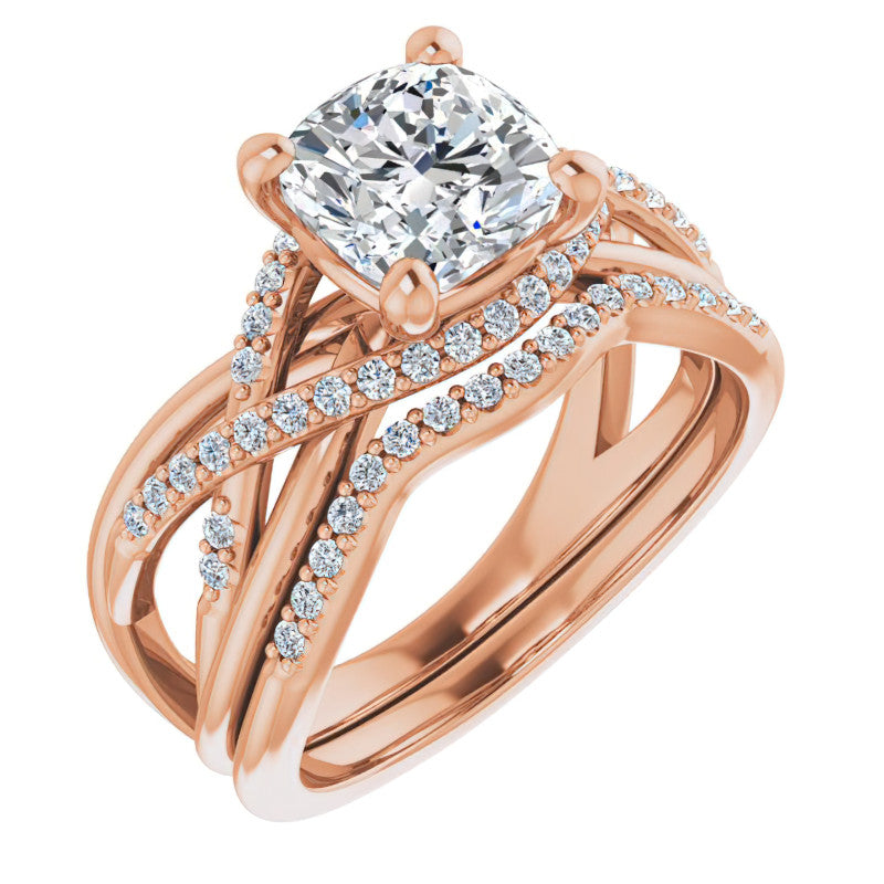Multi-Band Cushion Moissanite Infinity Engagement Ring