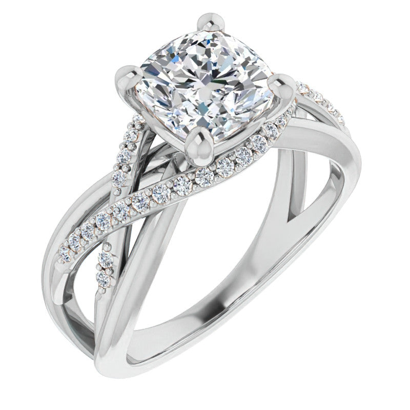 Multi-Band Cushion Moissanite Infinity Engagement Ring