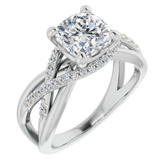 Multi-Band Cushion Moissanite Infinity Engagement Ring