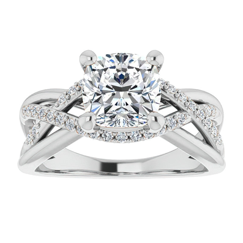 Multi-Band Cushion Moissanite Infinity Engagement Ring
