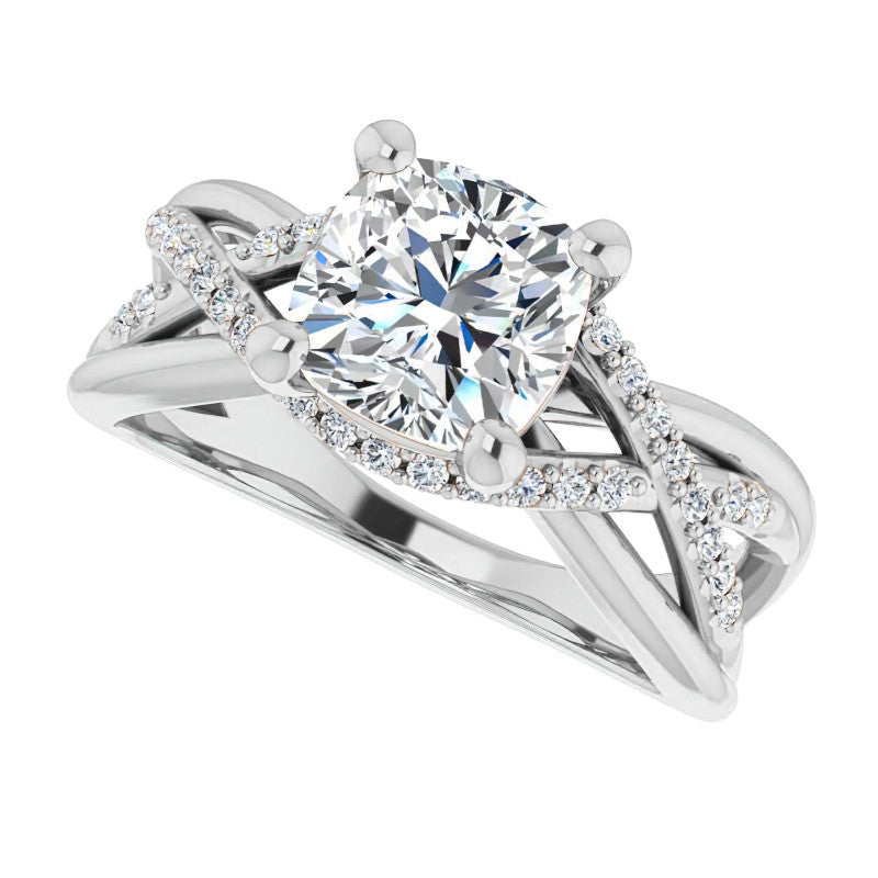 Multi-Band Cushion Moissanite Infinity Engagement Ring