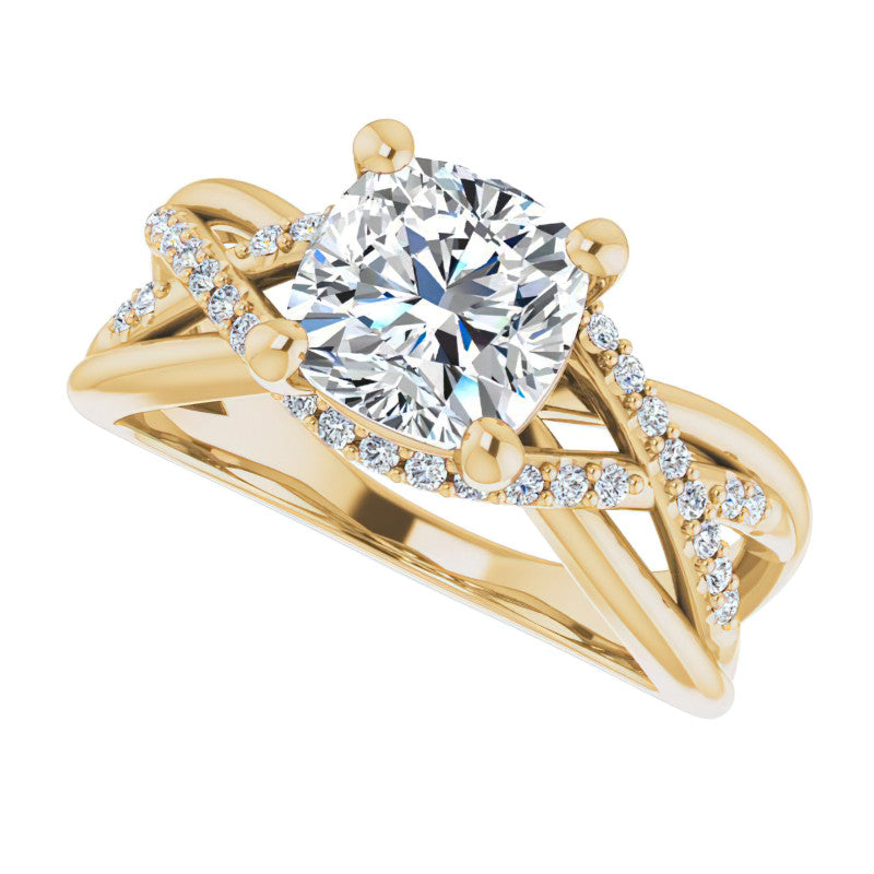 Multi-Band Cushion Moissanite Infinity Engagement Ring
