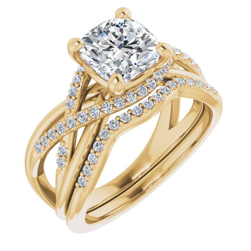 Multi-Band Cushion Moissanite Infinity Engagement Ring
