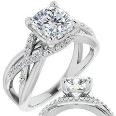 Multi-Band Cushion Moissanite Infinity Engagement Ring