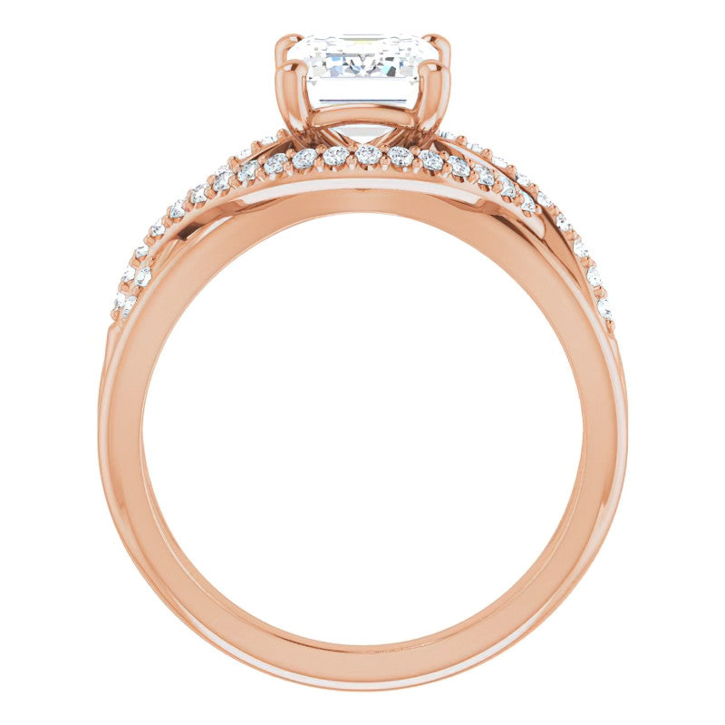 Multi-Band Emerald / Radiant Moissanite Infinity Engagement Ring