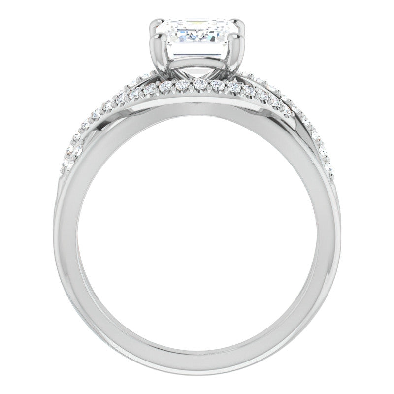 Multi-Band Emerald / Radiant Moissanite Infinity Engagement Ring
